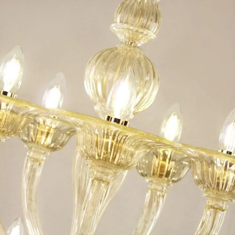 Two Tier 10 5 Light Gold Glass Chandelier