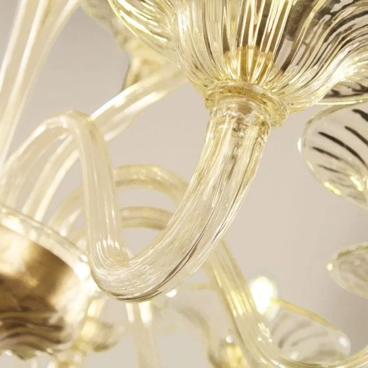 Two Tier 10 5 Light Gold Glass Chandelier