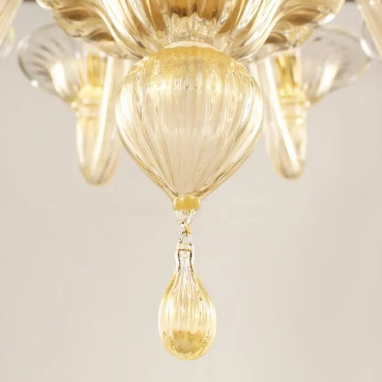 Two Tier 10 5 Light Gold Glass Chandelier