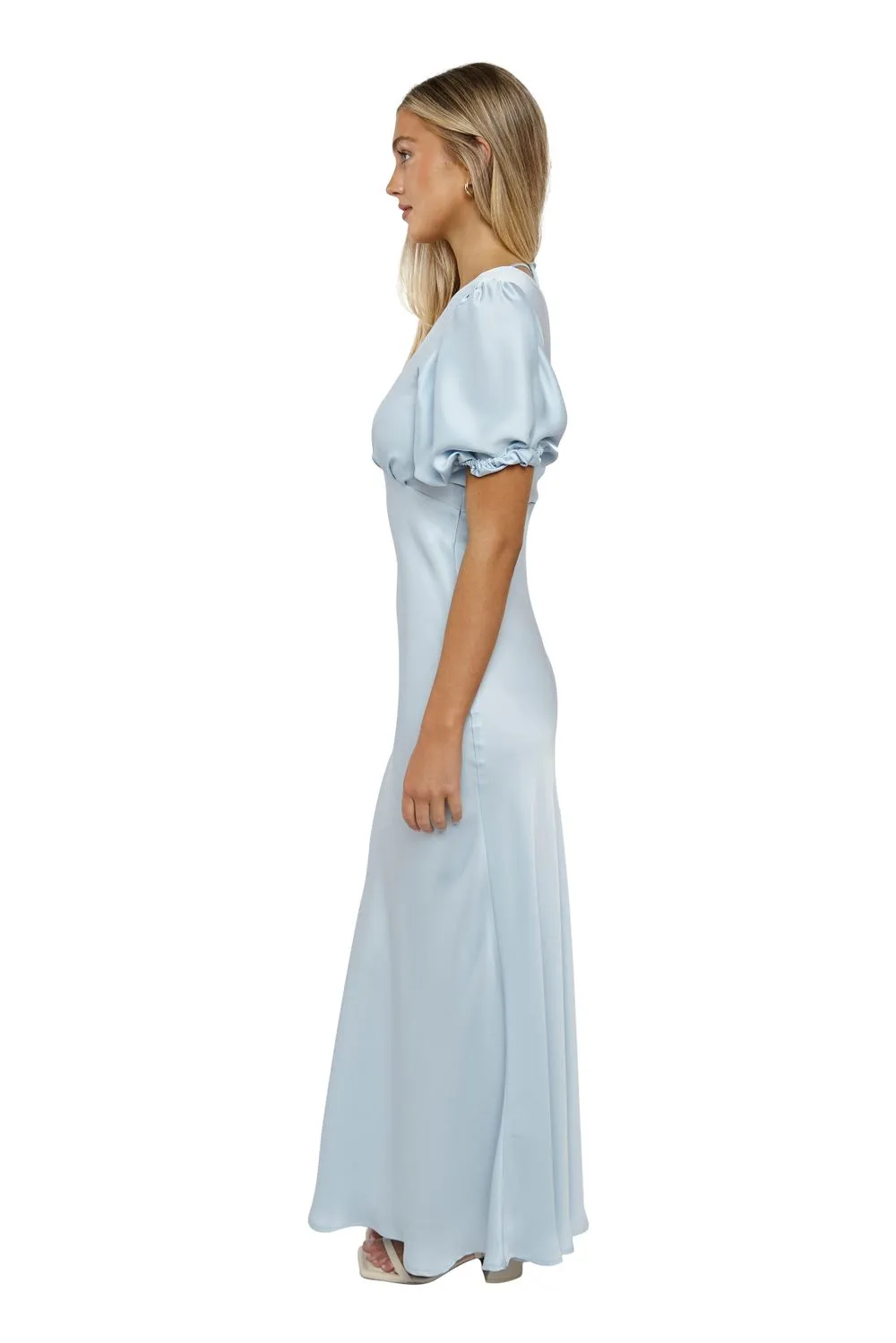 Uma Satin Dress Ice Blue