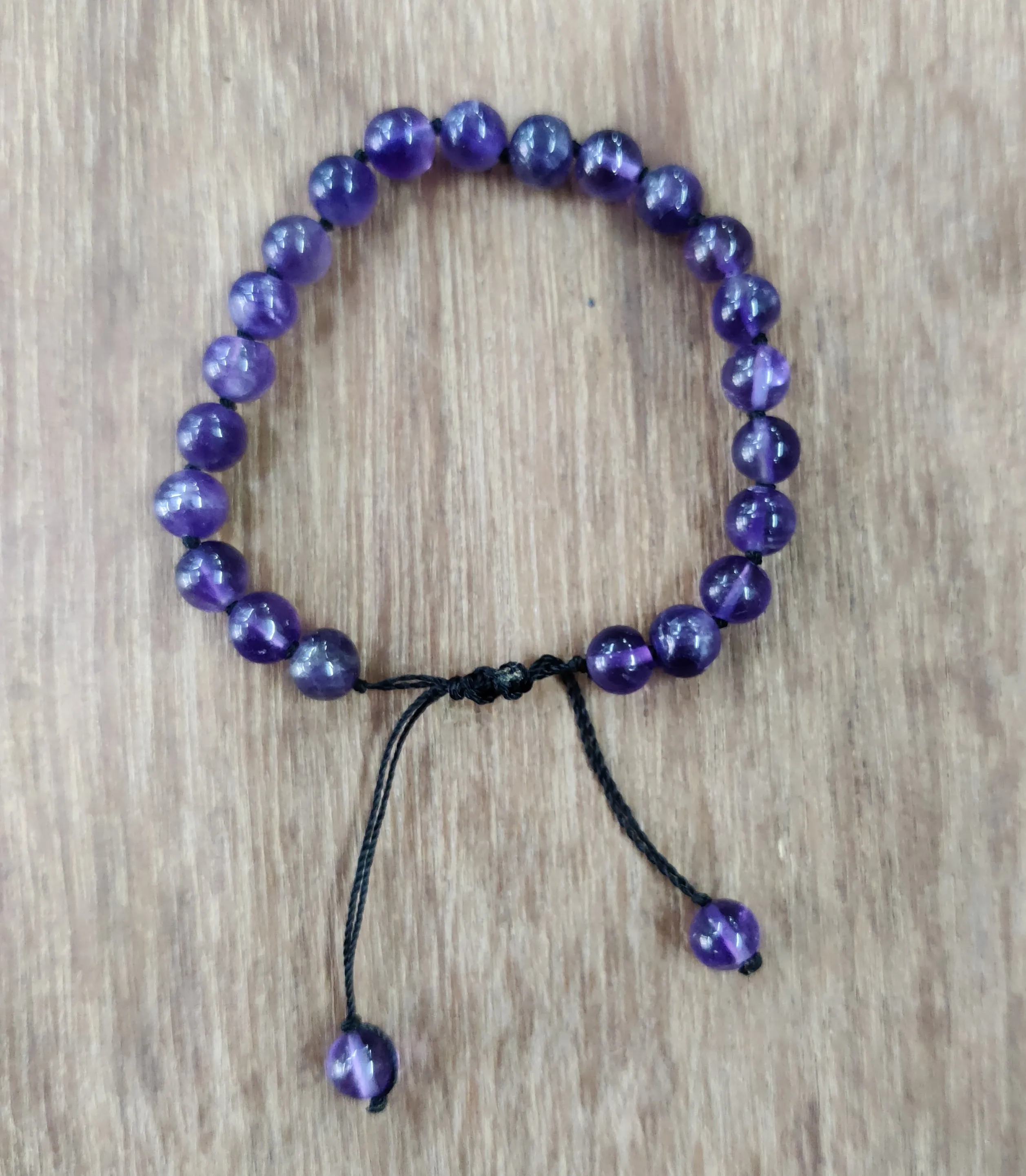 Unisex Amethyst Adjustable Bracelet