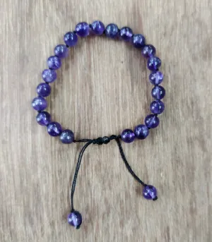Unisex Amethyst Adjustable Bracelet