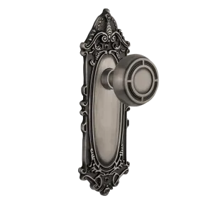 Victorian Long Plate with Mission Knob in Antique Pewter