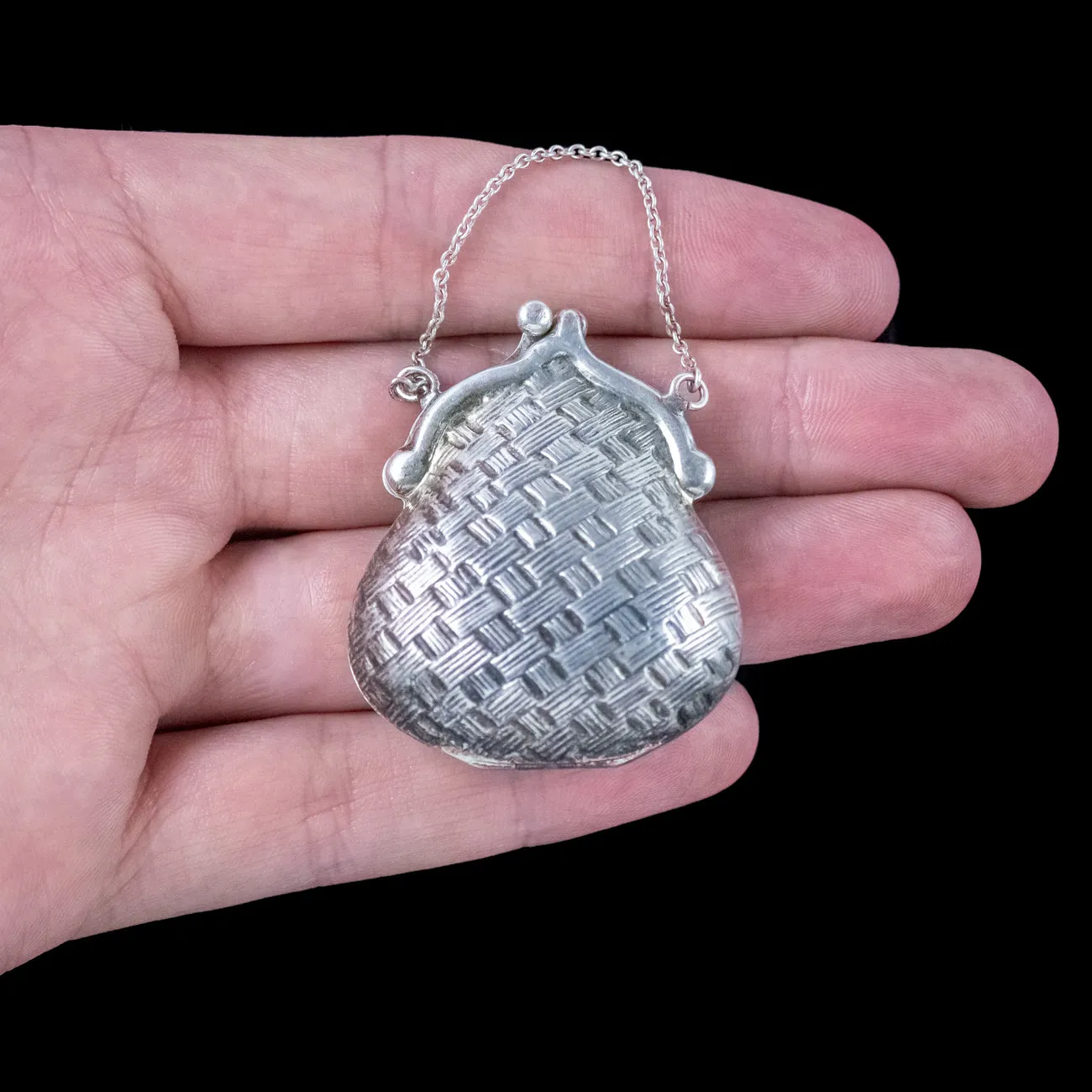 Vintage Coin Purse Pendant Locket Sterling Silver