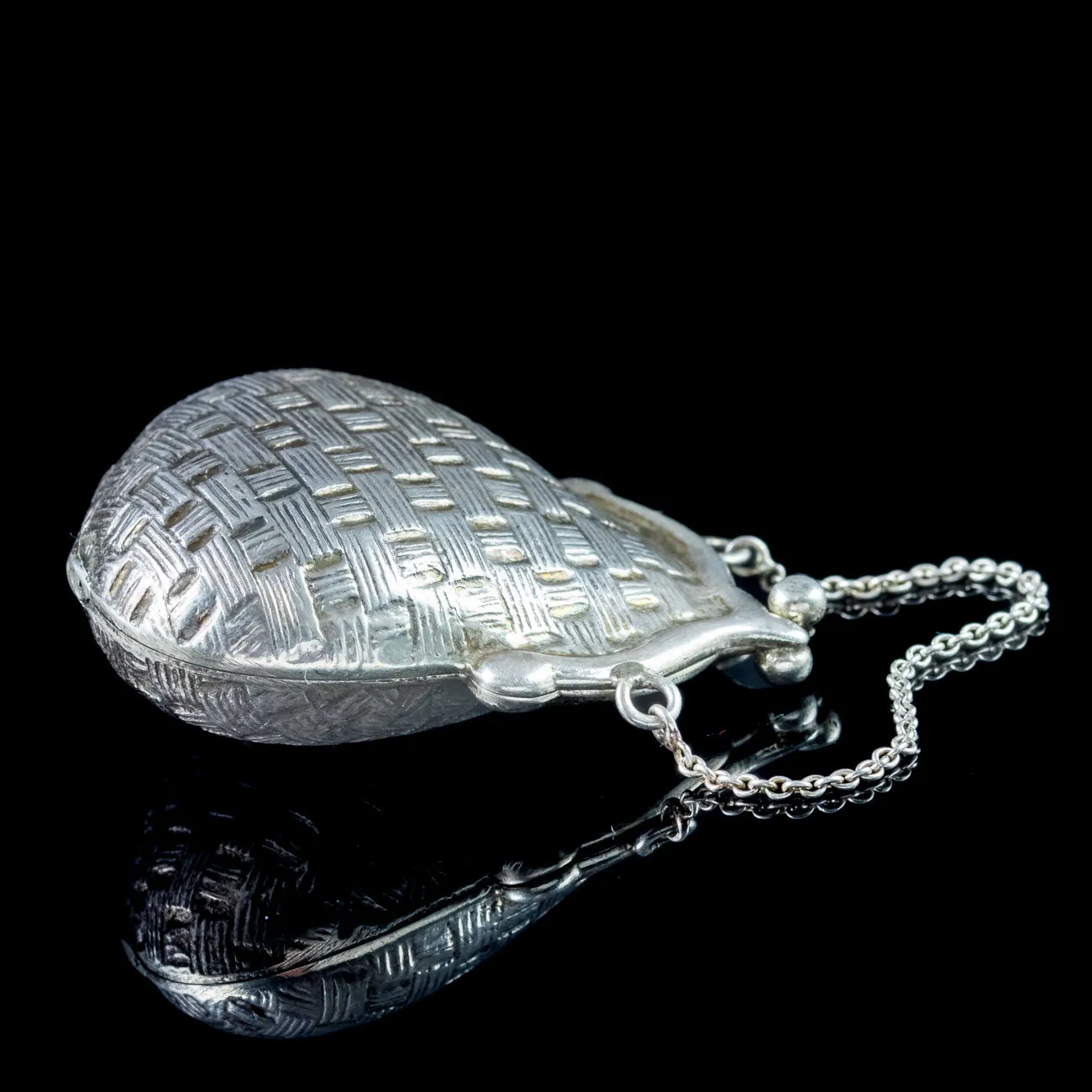Vintage Coin Purse Pendant Locket Sterling Silver