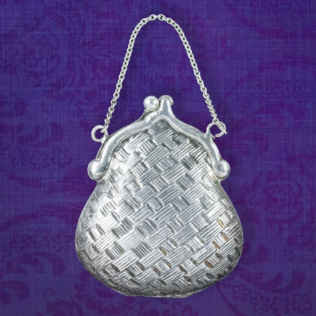Vintage Coin Purse Pendant Locket Sterling Silver