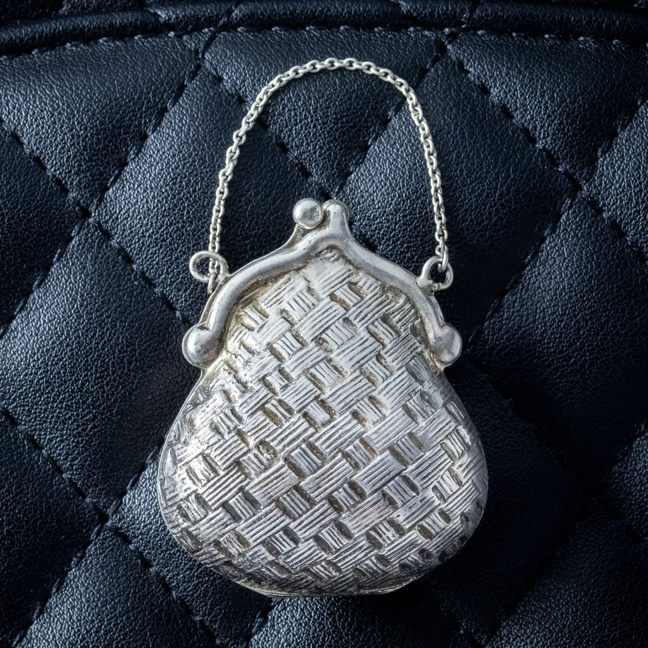 Vintage Coin Purse Pendant Locket Sterling Silver