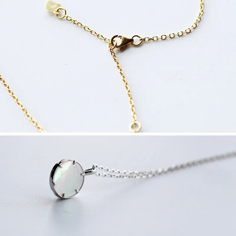 Vintage Moonstone Pendant Necklace Gold Plated Silver Handmade Gemstone Jewelry Women