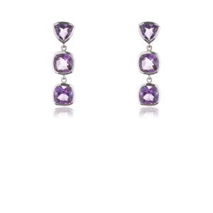 Viviana Amethyst Earrings in Sterling Silver