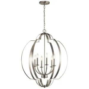 Voleta 28 in. 6 Lights Chandelier Brushed Nickel Finish