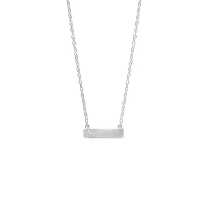 W/G Diamond Side Bar Pendant 9ct