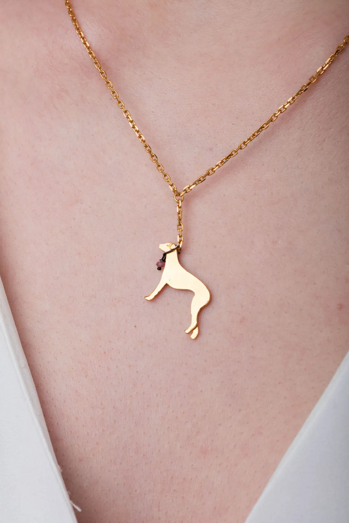 Whippet On a Lead Necklace