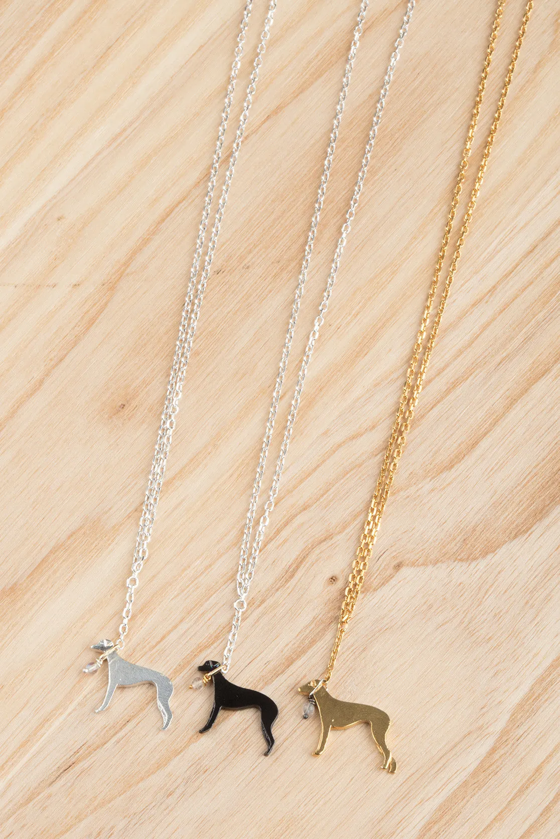 Whippet On a Lead Necklace