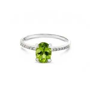 White Gold Peridot Ring