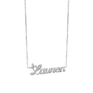 Winged Diamond Name Necklace - 18ct Gold