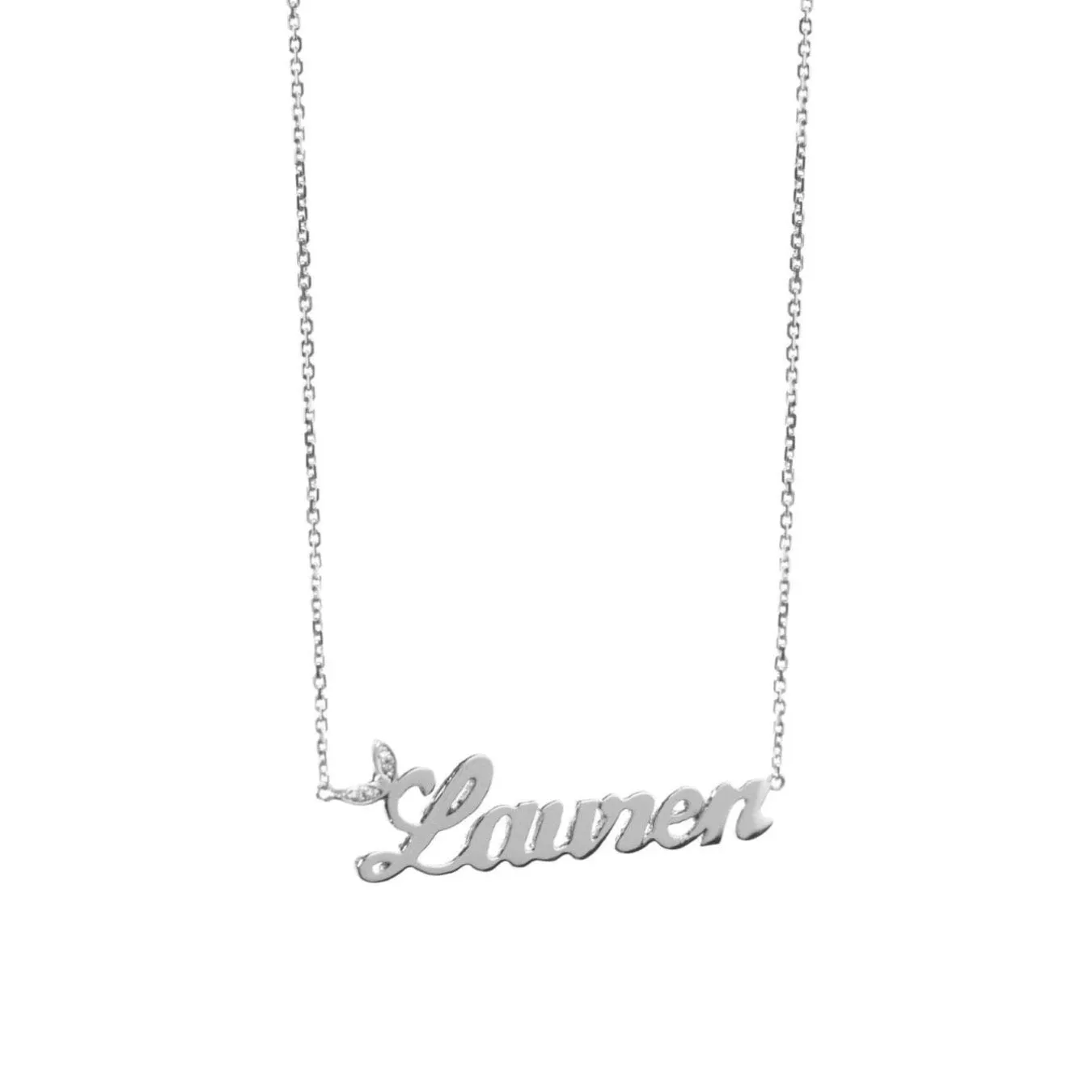 Winged Diamond Name Necklace - 18ct Gold