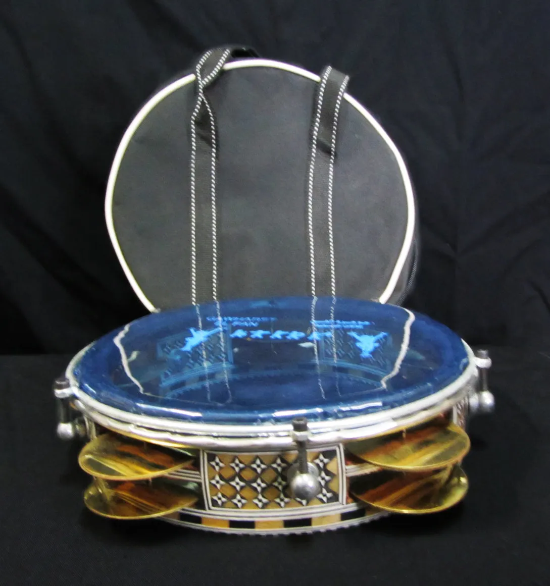Wood Inlaid Tambourine