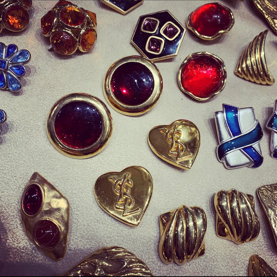 Yves Saint Laurent Vintage Gold Heart Earrings