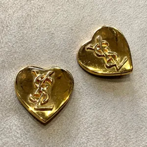Yves Saint Laurent Vintage Gold Heart Earrings